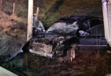 AUDI SLETIO S PUTA, VATROGASCI IZVLAČILI VOZAČA IZ SMRSKANOG VOZILA